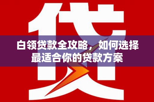 岚山白领贷款全攻略，如何选择最适合你的贷款方案